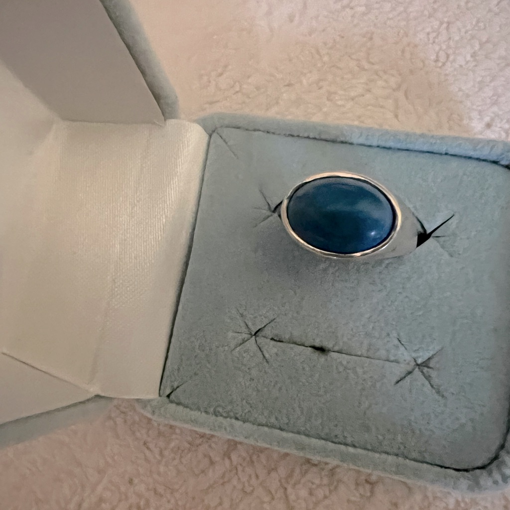 Vintage Cellini Sterling Silver Deep Ocean Blue Ring